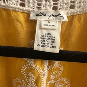 Ultra Pink Embroidered Yellow Top AM